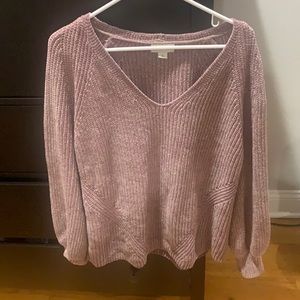 Dusty pink rose chenille sweater
